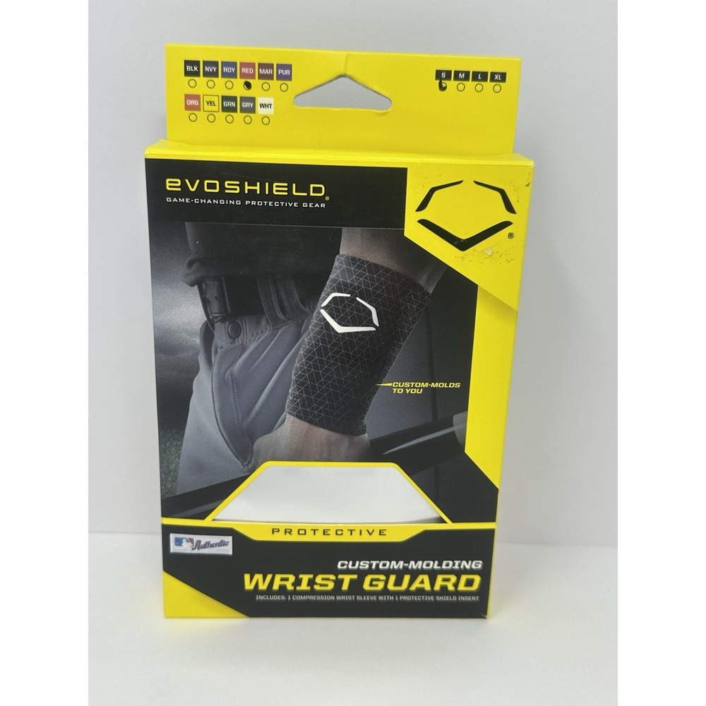 NEW!! EvoShield MLB Sz S Protective Wrist Guard Red Geometric Print S7